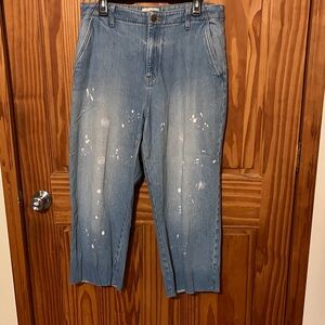 Universal Thread Relaxed straight Retro Blue bleach Splatter Jeans